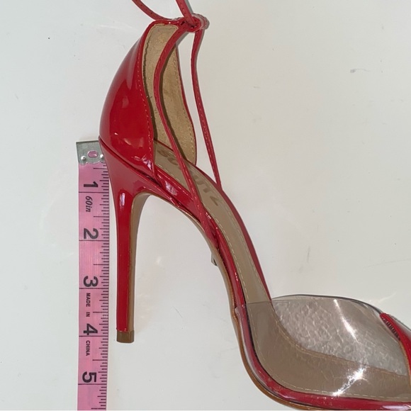 Schutz deep red patent leather and PVC ankle wrap heels - Picture 15 of 15